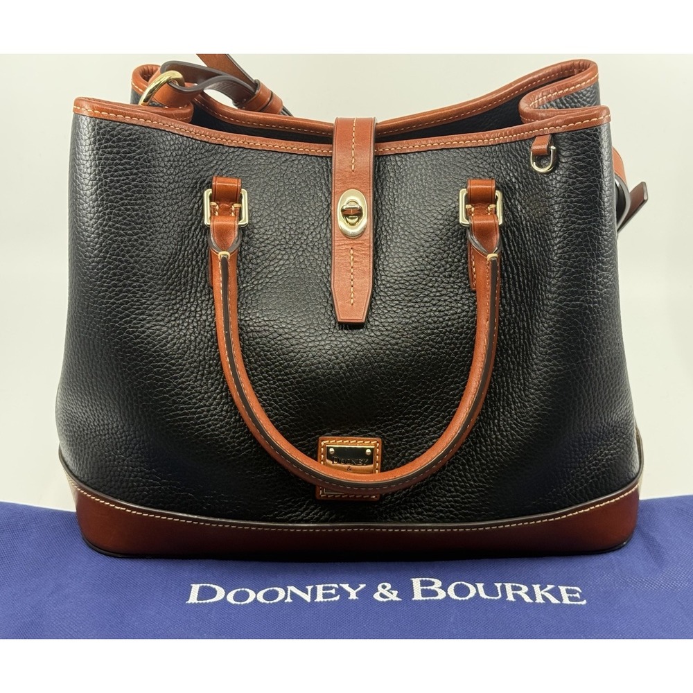 Dooney & Bourke Black Pebble Leather Perry Satchel EUC